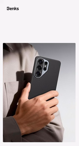 Benks Magnetic Armor Pro Kevlar metallikehys suojakuori 600D G048 Samsung Galaxy S26:lle musta