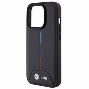 BMW Quilted Tricolor iPhone 15 Pro Suojakuori - musta