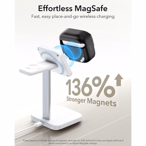 ESR Pulse Halolock MagSafe -kotelo AirPods 4 -kuulokkeille, musta