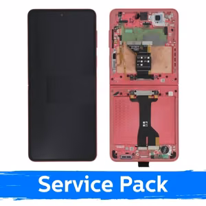 LCD Näyttö Samsung F766 Z Flip7 (sisäinen) kehyksellä / Koralli Punainen / (Service Pack)