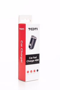 SEEK TOTI 40W kaksois-Type-C auton pikalaturi, musta