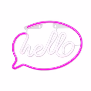 Forever Light Neon LED Light Hello Pink White Battery + USB FLNE15