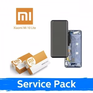 LCD-näyttö yhteensopiva Xiaomi Mi 10 Lite 5G kehyksellä / Cosmic Gray / (Service Pack)