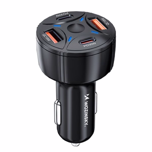 Wozinsky WLS-04 60W autolaturi, 2xUSB-C ja 2xUSB-A, musta