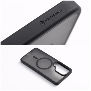 Musta Forcell F-Protect Smoke Hybrid Premium Lite suojakuori Samsung A06 / A07 / A08 -puhelimille, MagSafe-yhteensopiva