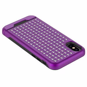 Zizo Star Diamond Hybrid suojakuori laitteelle iPhone X, violetti ja musta