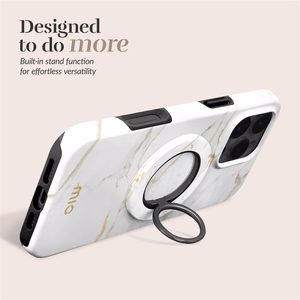 MIO White Marble Magsafe Suojakuori rengaspidikkeellä