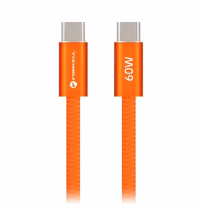 Kaapeli USB-C - USB-C Forcell F-Energy QC4.0 PD 3A 60 W Cafule Color 1,2 m ACYH23 oranssi