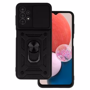 Slide Camera Armor Suojakuori Samsung Galaxy A13 4G:lle musta