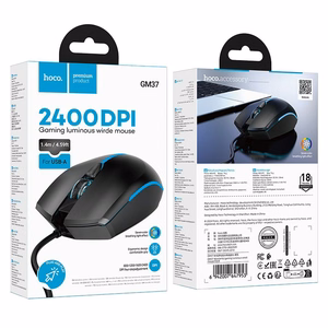 Langallinen pelihiiri Hoco USB A 2400 dpi GM37 musta