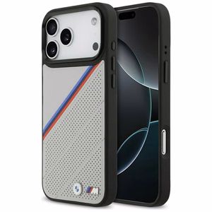BMW M Tricolor Metal Logo MagSafe Suojakuori iPhone 17 Pro Max:lle - Harmaa