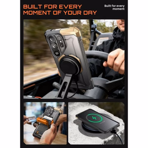 Supcase UB Grip Mag MagSafe Suojakuori Samsung Galaxy S26 Ultralle - Musta ja ruskea