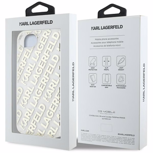 Karl Lagerfeld IML Repeat Logo Alkuperäinen Pussi iPhone 17e/16e:lle - Kultainen