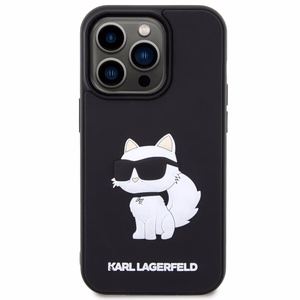 Karl Lagerfeld KLHCP14L3DRKHNK iPhone 14 Pro 6.1 musta/musta suojakuori Rubber Choupette 3D