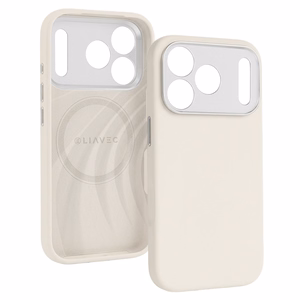 Liavec Silk Shield suojakuori metallisella kamerakehyksellä Iphone 17 Pro Max -puhelimelle beige