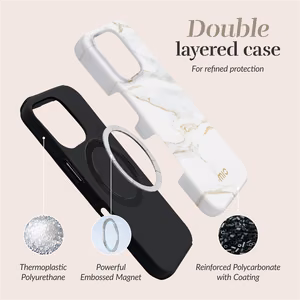 MIO White Marble Magsafe Case Compatible for Samsung S25+ 5G