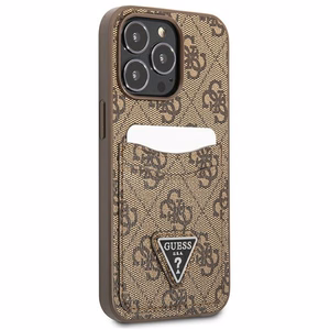 Guess 4G Triangle Logo Cardslot Suojakuori iPhone 13 Pro / 13:lle - ruskea