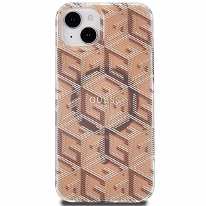 Guess IML GCube MagSafe Suojakuori iPhone 15:lle - ruskea
