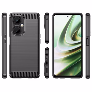 Carbon Case Suojakuori OnePlus Nord CE 3:lle joustava silikoni hiilikuori musta