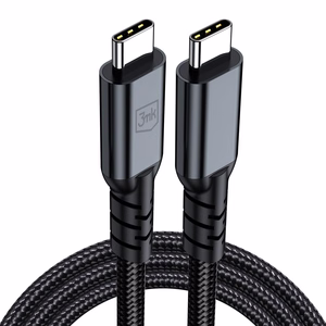 3mk Hyper Cable N-SERIES Thunderbolt 4 USB-C / USB-C 1m 48V/5A 40Gb/s 240W 8K60Hz - musta