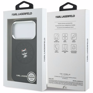 Karl Lagerfeld Point & Choupette Sketch MagSafe Suojakuori iPhone 17 Prolle - Musta