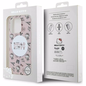 Hello Kitty IML All Over Paris Magsafe iPhone 16 Pro:lle Suojakuori - Vaaleanpunainen
