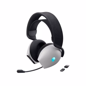 Dell Gaming Headset Alienware Tri Mode AW725H Bluetooth Over-Ear Microphone Lunar Light Noise canceling Wireless