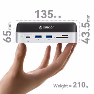 Orico MiniDock 10-in-1 Docking Station with SSD Hard Drive Bay - Silver