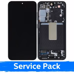LCD-näyttö yhteensopiva Samsung S911 S23 kehyksellä / Phantom Black (grafiitti) / (Service Pack)