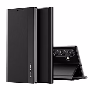Sleep Case Pro Samsung Galaxy S25 Edge:lle kannella ja jalustalla - musta