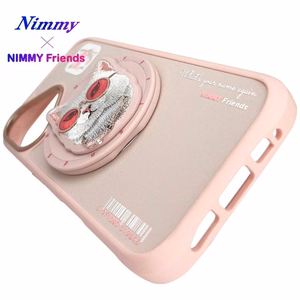 Nimmy Glasses Cool Cat MagSafe Suojakuori iPhone 16:lle - vaaleanpunainen
