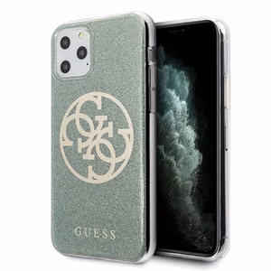 Guess GUHCN65PCUGLKA iPhone 11 Pro Max khaki kova kotelo 4G ympyrä Glitter