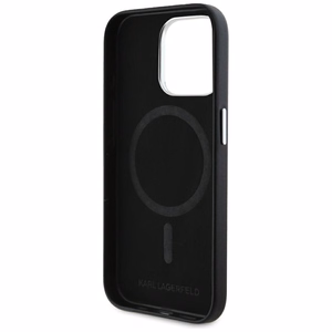 Karl Lagerfeld FW Metal Plate MagSafe Suojakuori iPhone 15 Pro:lle - musta