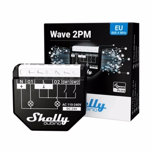 Shelly Qubino Wave2PM Ohjain, 2-kanavainen, Z-Wave (Tehonmittaus)