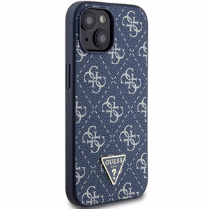 Guess 4G Triangle Metal Logo suojakuori iPhone 15 Plus / 14 Plus:lle - sininen