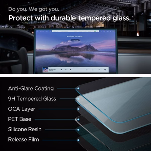 Spigen Glas.tR EZ Fit Karkaistu lasi Tesla Model X 2022 / Model S 2021:lle - musta