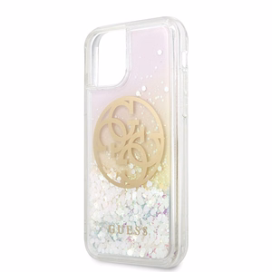 Guess GUHCN58LGIRGP iPhone 11 Pro kova kotelo Gradient Liquid Glitter Circle Logo