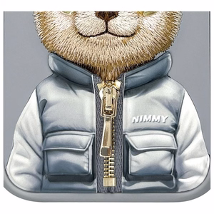 Nimmy Cool&Cute 2.0 Bear -suojakuori iPhone 15 Pro - harmaa