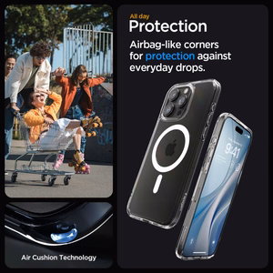 Spigen Ultra Hybrid Mag Suojakuori MagSafella iPhone 15 Pro:lle - Valkoinen