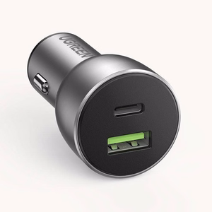 Ugreen autolaturi USB / USB Type C Quick Charge 3.0 Power Delivery 36W 3A harmaa (CD213 60980)
