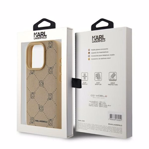 Karl Lagerfeld MagSafe Karl Head Suojakuori iPhone 15 Pro:lle - Beige