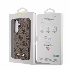 Guess 4G Metal Gold Logo Suojakuori Samsung Galaxy A35:lle - ruskea