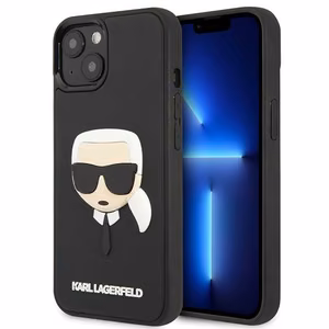 Karl Lagerfeld KLHCP14MKH3DBK iPhone 14 Plus 6.7 "musta / musta kovakotelo 3D kumi Karl's Head".