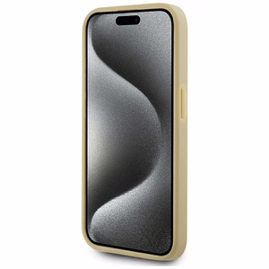 Karl Lagerfeld Wrinkled Metal Signature Suojakuori iPhone 15 Pro:lle - kultainen