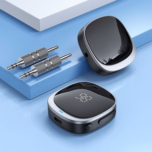 Hoco Bluetooth AUX-sovitin Jack 3,5mm Näytöllä E80 Musta