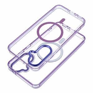 Case for Samsung S26 Frame Clear Hybrid Mag Cover compatible with MagSafe purple