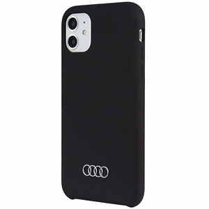 Audi Silikoninen Suojakuori iPhone 12/12 Pro 6.1 musta/musta kova kuori AU-LSRIP12P-Q3/D1-BK