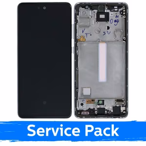 LCD-näyttö, yhteensopiva Samsung A525 (A526) A52 kehyksellä / Awesome White / (Service Pack)