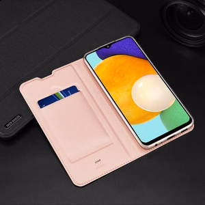 Dux Ducis Skin Pro Kirjahylly tyyppi tapauksessa Samsung Galaxy A03s kultainen