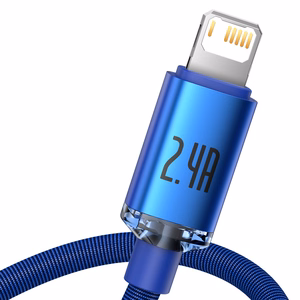 Baseus Crystal Shine kaapeli USB - Lightning, 2.4A, 1,2m (sininen)